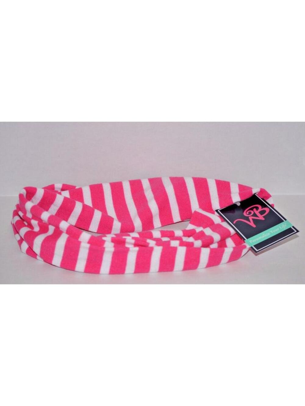 Girl's Infinity Scarf Hot Pink White Striped Kid's Fall and Winter Accessory